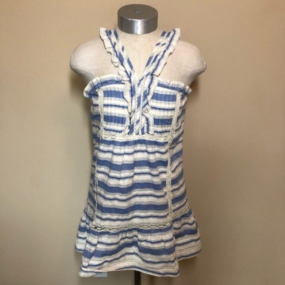 Tularosa Brit striped lace ruffle top tank